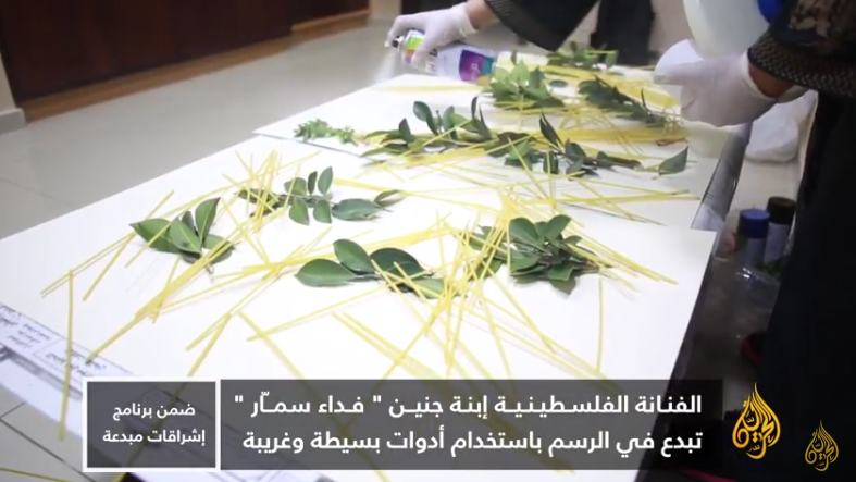 الفنانة فداء سمّار تبدع بالرسم باستخدام أدوات بسيطة